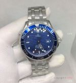 Replica Omega Seamaster James Bond 007 Stainless Steel Blue Face Watch